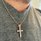 Round Diamond 14k Rose Gold Tennis Cross Pendant  customdiamjewel   