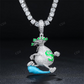 Glow in The Dark Bling Dollar Money Bag Pendant hip hop jewelry CustomDiamJewel