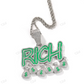 Enamel Green Luminous Glowing Rich Money Bag Pendant hip hop jewelry CustomDiamJewel