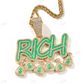 Enamel Green Luminous Glowing Rich Money Bag Pendant hip hop jewelry CustomDiamJewel