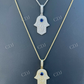 18K Gold Evil Eye Hamsa Hand Hip Hop Pendant  customdiamjewel   