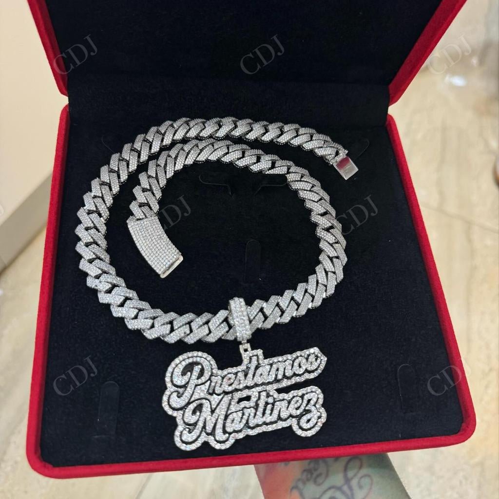 10K White Gold Letter Hip Hop Pendant For Men hip hop jewelry CustomDiamJewel   