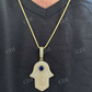 18K Gold Evil Eye Hamsa Hand Hip Hop Pendant  customdiamjewel   