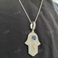 18K Gold Evil Eye Hamsa Hand Hip Hop Pendant  customdiamjewel   