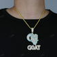 Iced Out Glow In The GOAT Pendant hip hop jewelry CustomDiamJewel