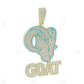 Iced Out Glow In The GOAT Pendant hip hop jewelry CustomDiamJewel