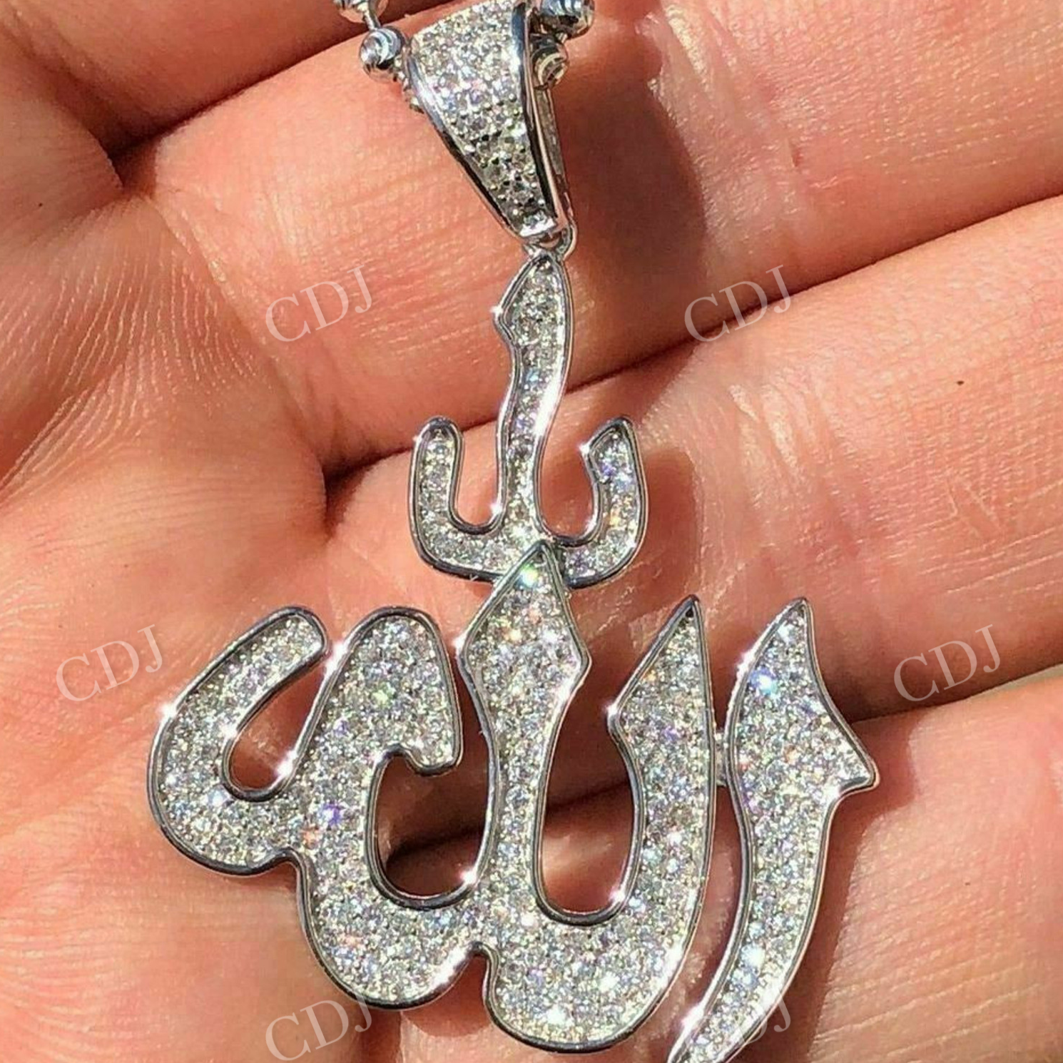 Mens Allah Islam Diamond Hip Hop Pendant  customdiamjewel   