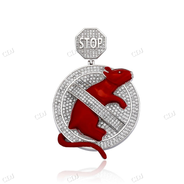 STOP NO RATS ALLOWED Pendant hip hop jewelry CustomDiamJewel