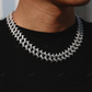 Sterling Silver 18mm Iced Out Diamond Paved Spiked Cuban Chain hip hop jewelry CustomDiamJewel