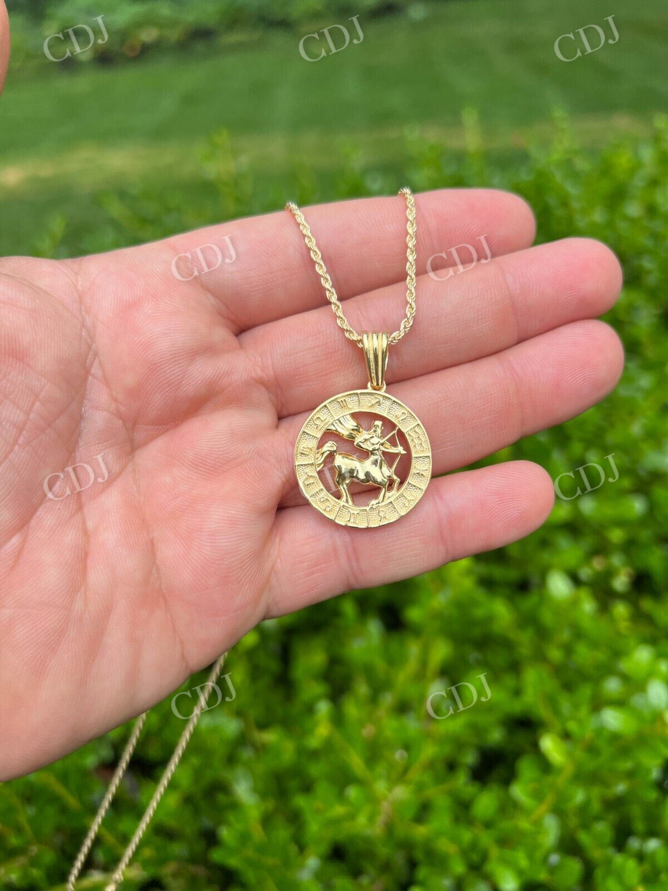 Solid Gold Plain Zodiac Astrology Sign Pendant  customdiamjewel   