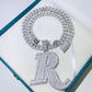 Hip Hop Iced Initial R Diamond Pendant  customdiamjewel   