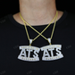 Hip-hop Big Addicted To Success ATS Letter Pendant hip hop jewelry CustomDiamJewel