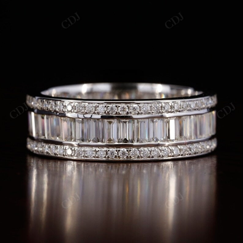 1.38CTW Baguette and Round Lab grown Diamond Wedding Band  customdiamjewel   