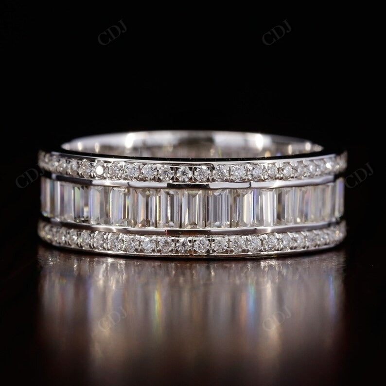 1.38CTW Baguette and Round Lab grown Diamond Wedding Band  customdiamjewel   