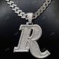 Hip Hop Iced Initial R Diamond Pendant  customdiamjewel   