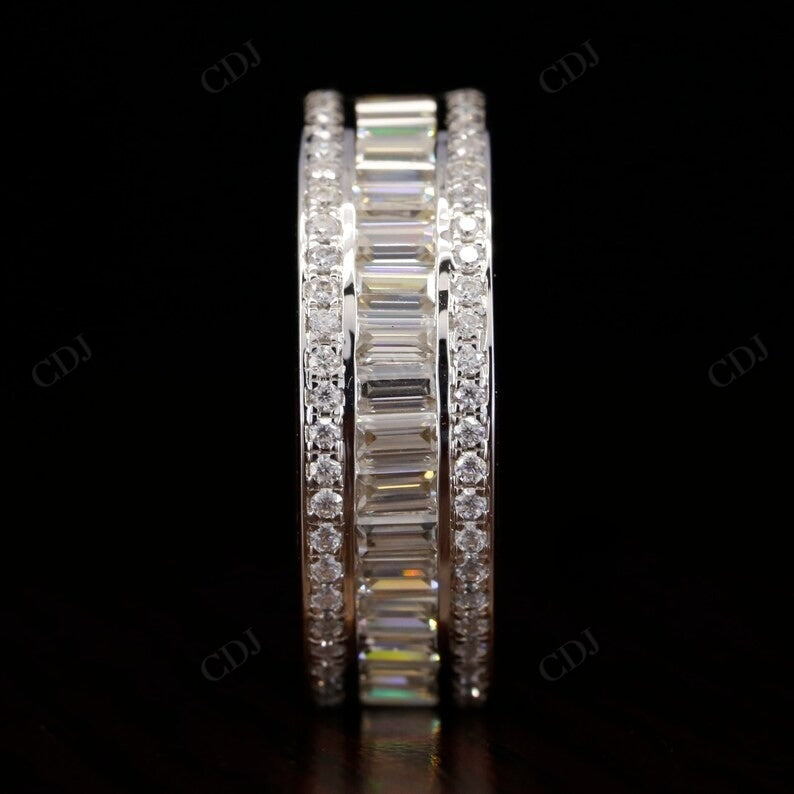 1.38CTW Baguette and Round Lab grown Diamond Wedding Band  customdiamjewel   