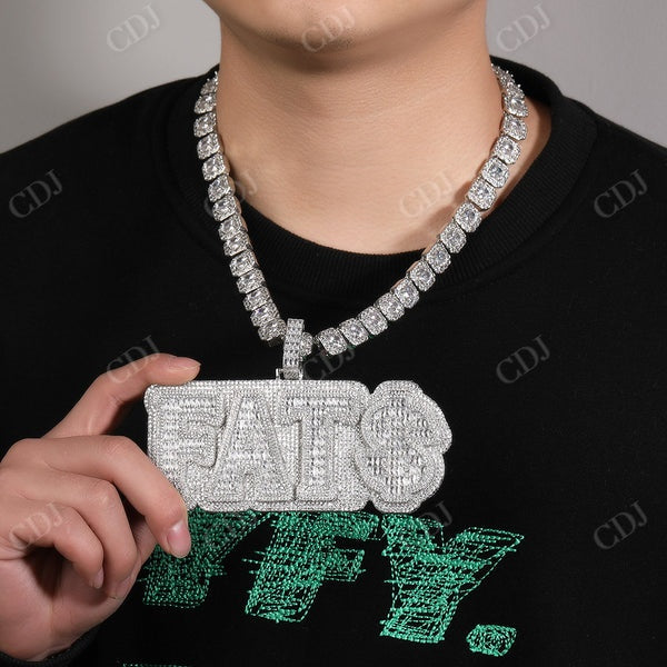 Fully Iced Out Hip Hop Big Diamond Custom Pendnat  CustomDiamJewel   