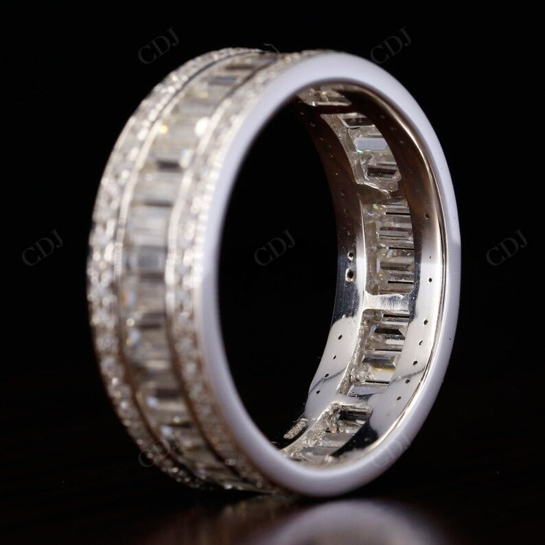 1.38CTW Baguette and Round Lab grown Diamond Wedding Band  customdiamjewel   