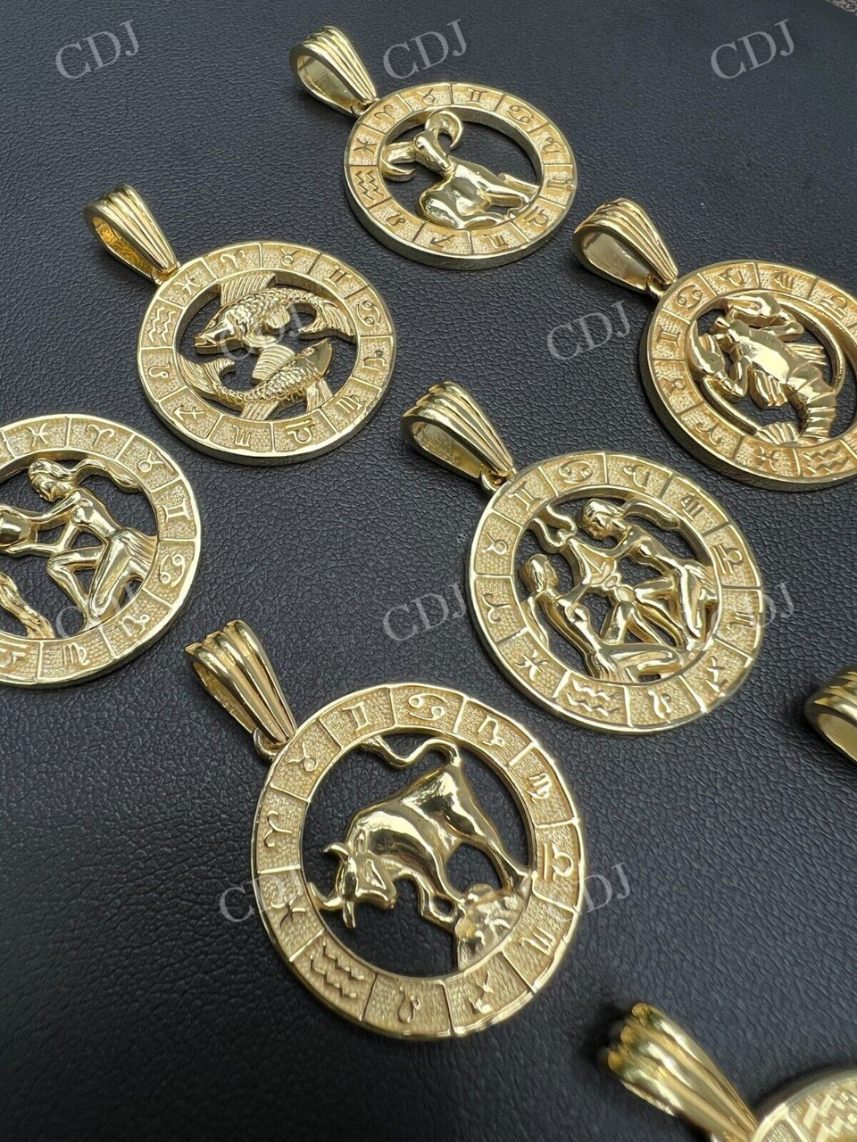 Solid Gold Plain Zodiac Astrology Sign Pendant  customdiamjewel   