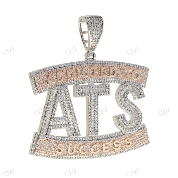 Hip-hop Big Addicted To Success ATS Letter Pendant hip hop jewelry CustomDiamJewel