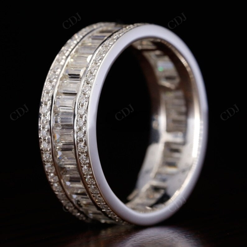 1.38CTW Baguette and Round Lab grown Diamond Wedding Band  customdiamjewel   