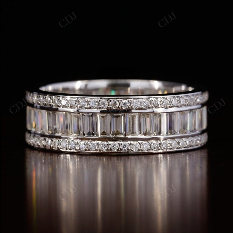 1.38CTW Baguette and Round Lab grown Diamond Wedding Band  customdiamjewel   