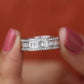 1.38CTW Baguette and Round Lab grown Diamond Wedding Band  customdiamjewel   