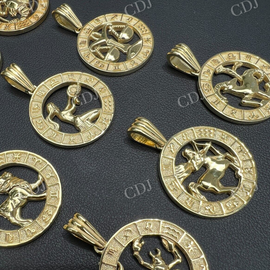 Solid Gold Plain Zodiac Astrology Sign Pendant  customdiamjewel   