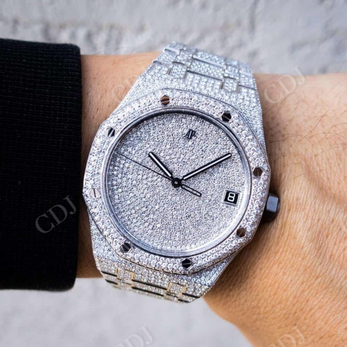 Fully Iced Out Audemars Piguet Moissanite Watch Wholesaler customdiamjewel