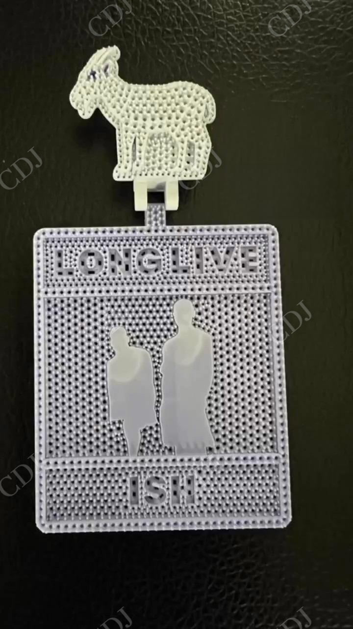 Iced Out Diamond LONGLIVE Big Pendant hip hop jewelry CustomDiamJewel   