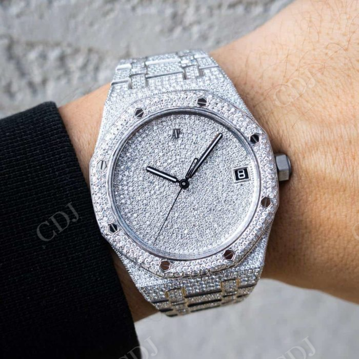 Fully Iced Out Audemars Piguet Moissanite Watch Wholesaler customdiamjewel