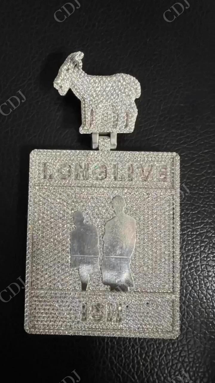 Iced Out Diamond LONGLIVE Big Pendant hip hop jewelry CustomDiamJewel   