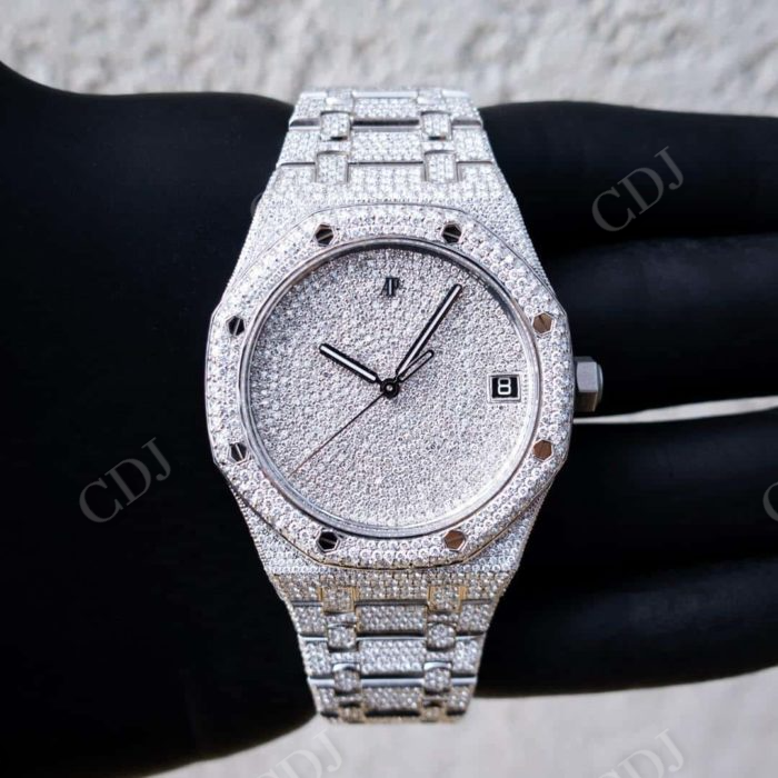 Fully Iced Out Audemars Piguet Moissanite Watch Wholesaler customdiamjewel