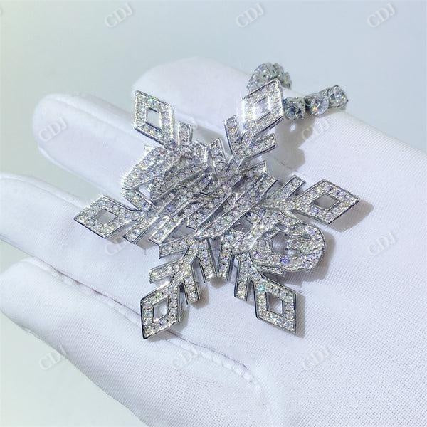 Snow Flower Flake Diamond Pendant For Men  customdiamjewel   