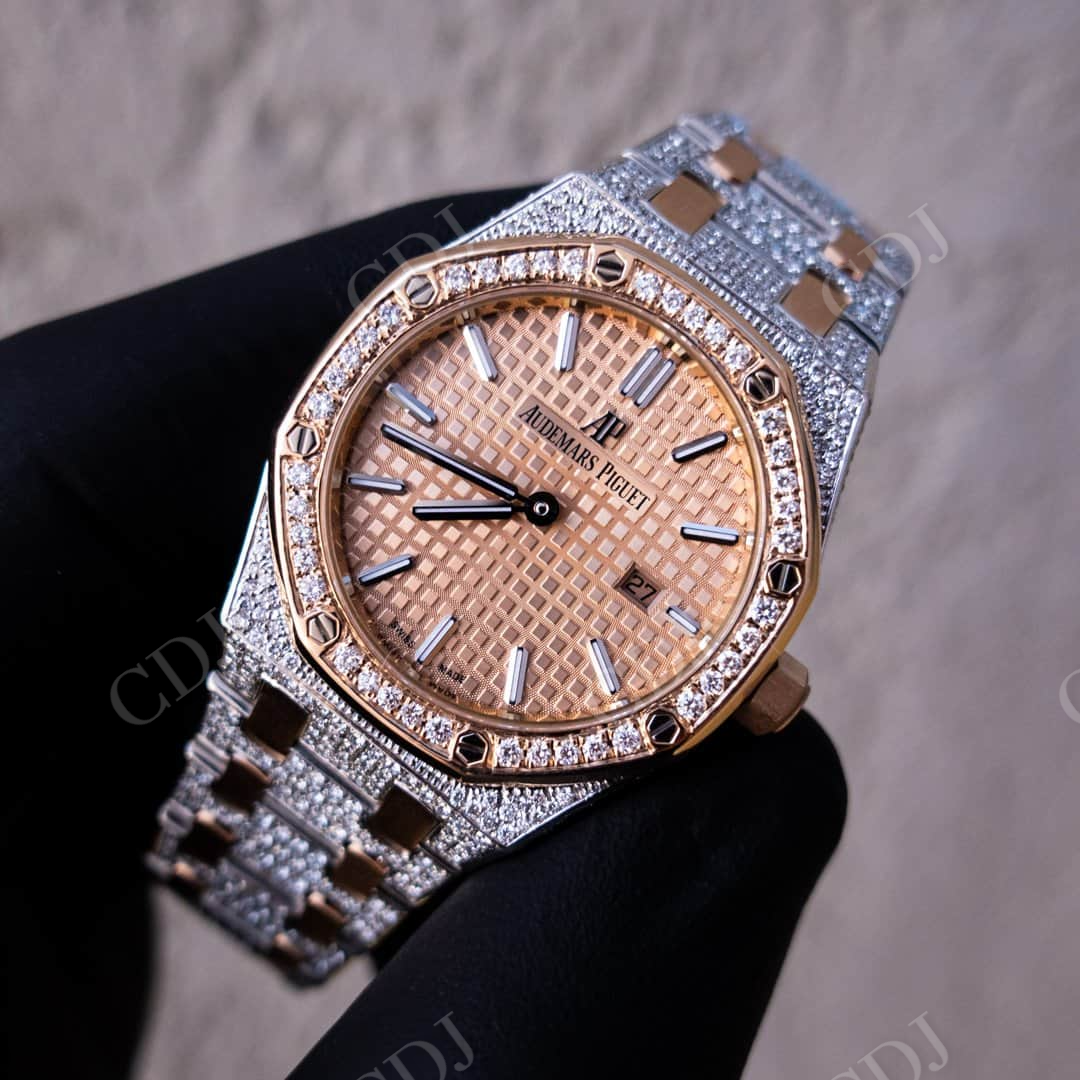 Audemars Piguet Rose Gold Plated Diamond Watch  customdiamjewel   