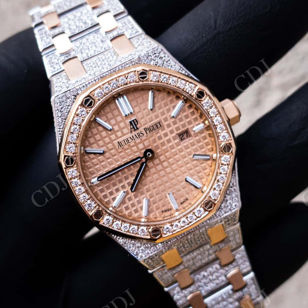 Audemars Piguet Rose Gold Plated Diamond Watch  customdiamjewel   