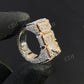 Luxury 14K Gold round & Baguette Moissanite Diamond Hip Hop Ring hip hop jewelry customdiamjewel   