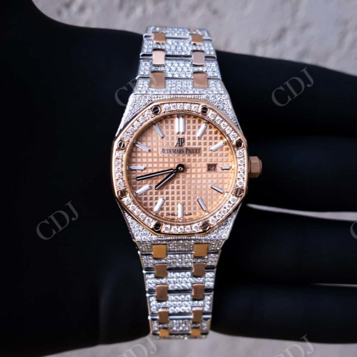 Audemars Piguet Rose Gold Plated Diamond Watch  customdiamjewel   