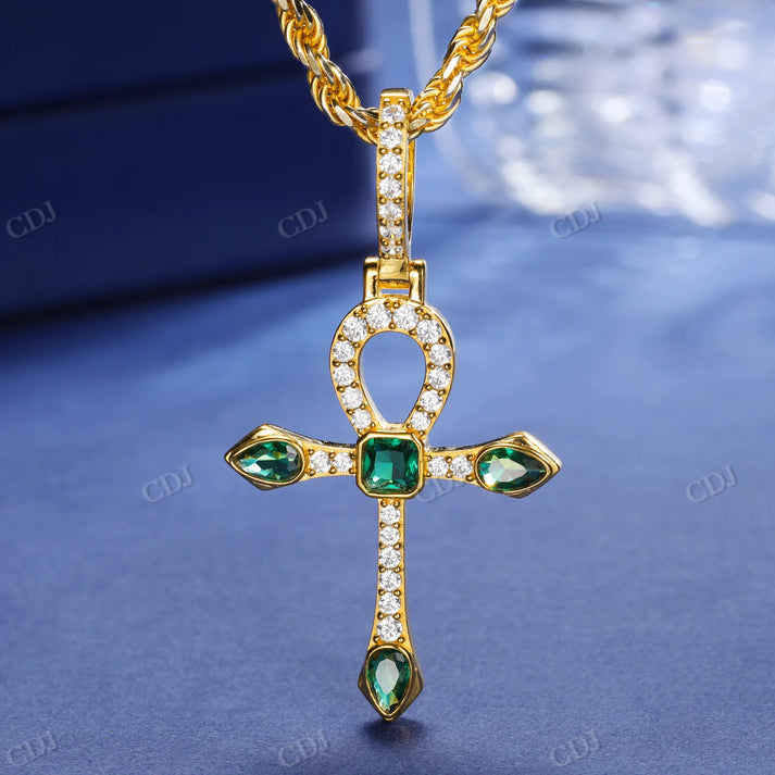 Quality Moissanite 925 Starling Silver Iced Out Ankh Pendant hip hop jewelry CustomDiamJewel