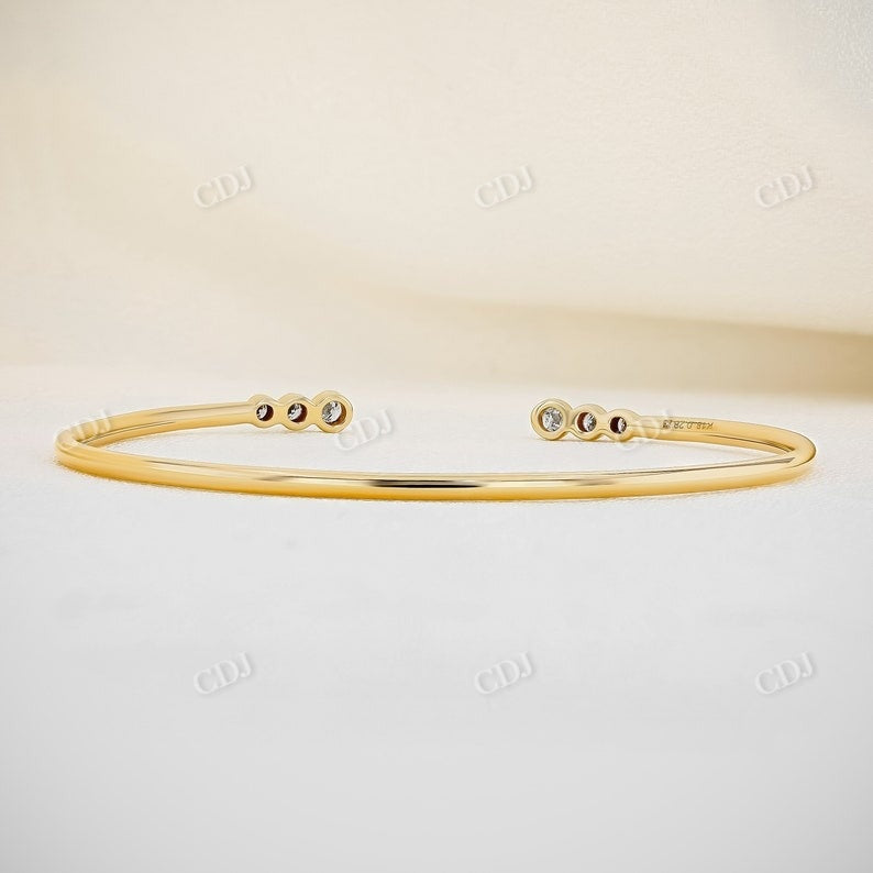 0.30CT Graduated Bezel Set Open Cuff Natural Diamond Bracelet  customdiamjewel   