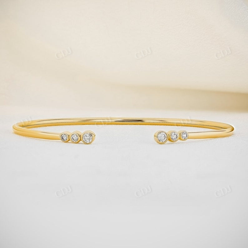 0.30CTW Open Cuff Bezel Set Lab Grown Diamond Bracelet  customdiamjewel   