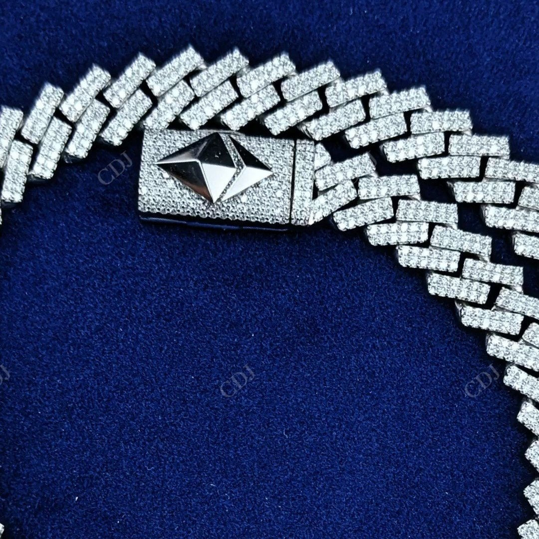 Two Row Diamond Cuban Chain hip hop jewelry CustomDiamJewel   