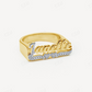 Classic Script Name Two Tone Diamond Hip Hop Ring  customdiamjewel   