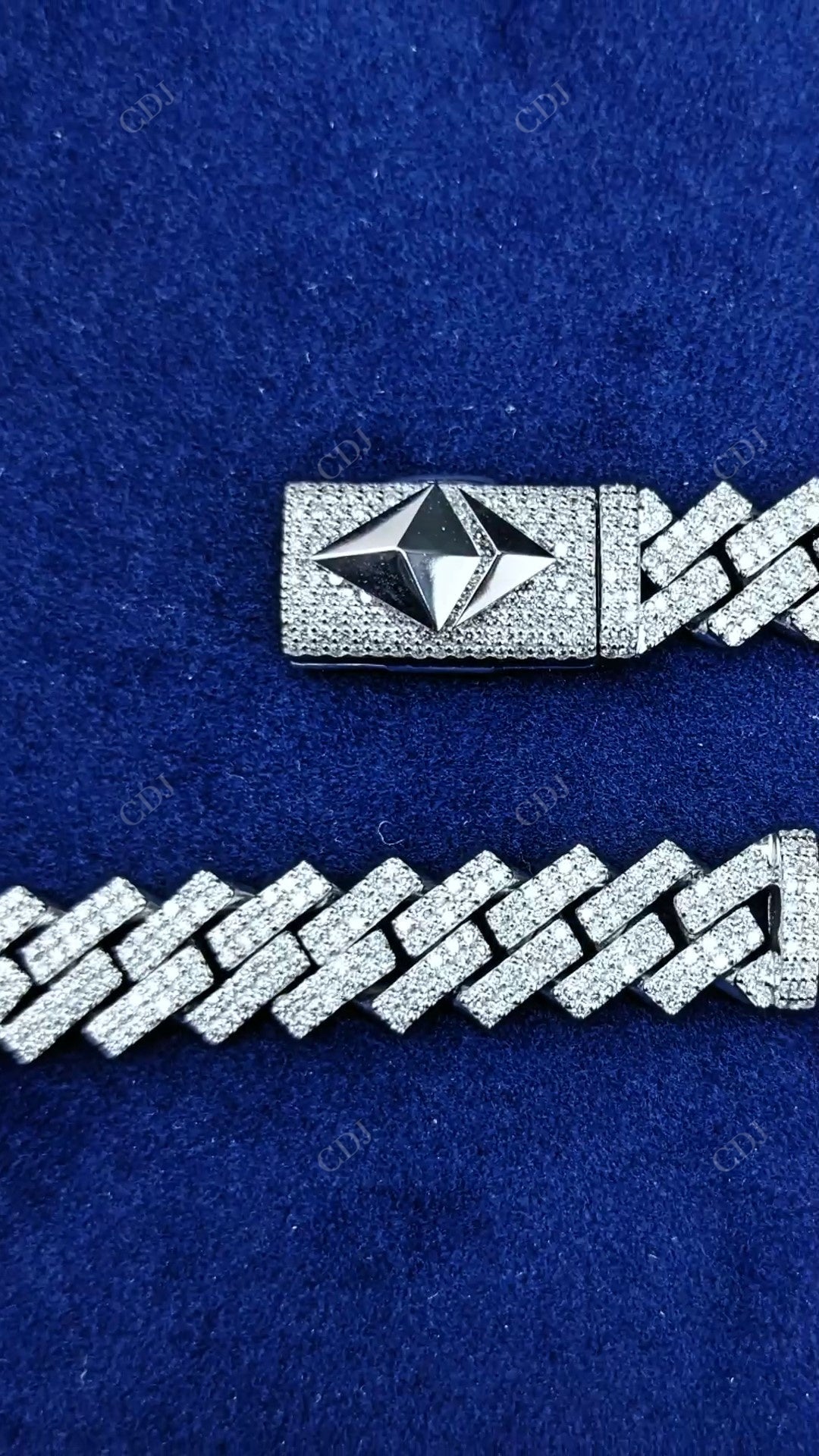 Two Row Diamond Cuban Chain hip hop jewelry CustomDiamJewel   