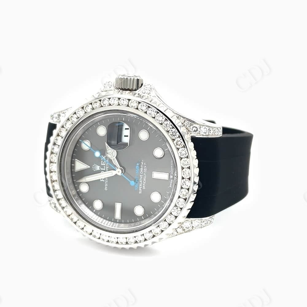 Black Strap Custom Diamond Rolex Watch  customdiamjewel   