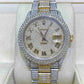 Bust Down Moissanite Two Ton Roman Dial Rolex Watch  customdiamjewel   