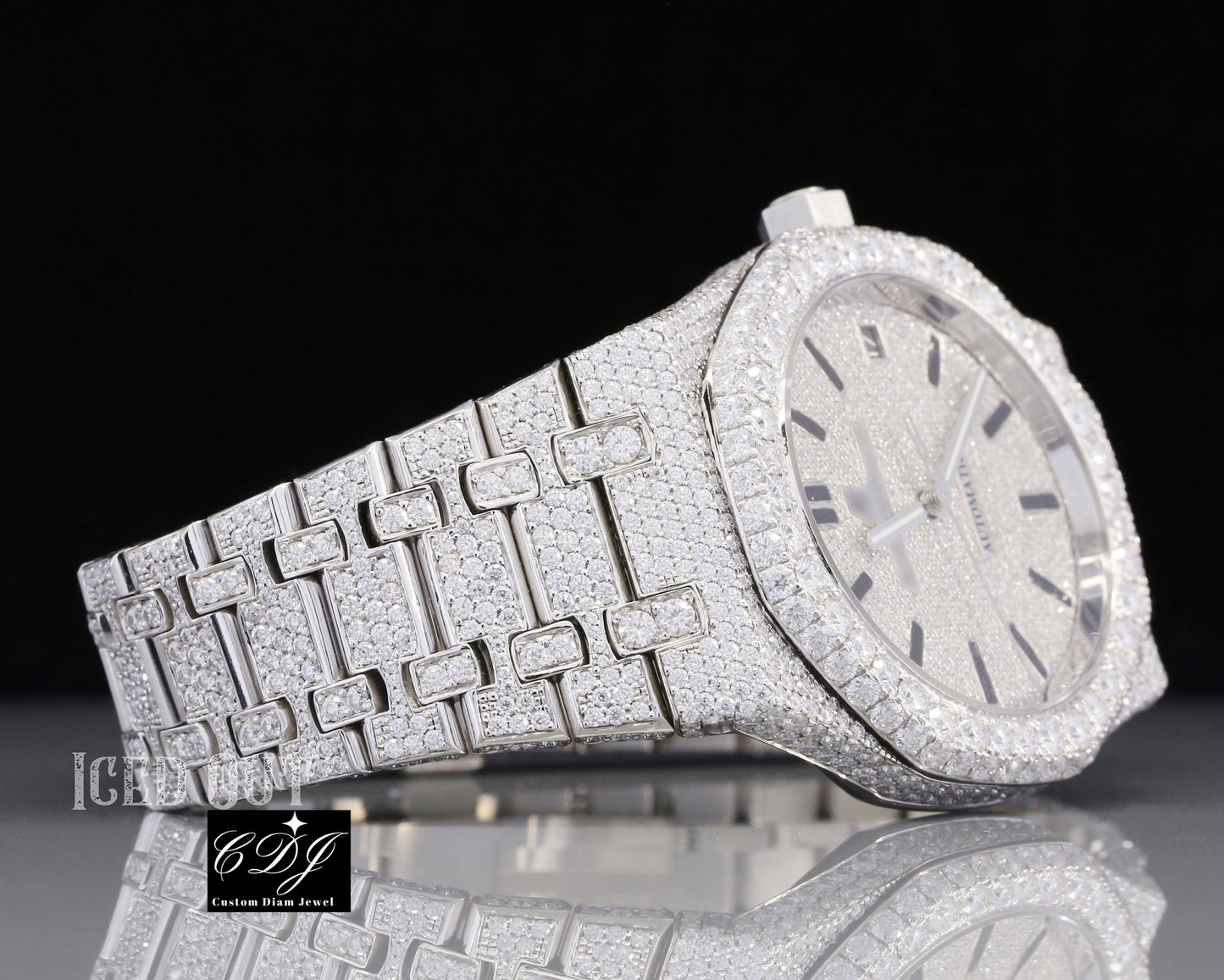 Iced Out Lab Grown Diamond Wristwatches For Men Luxury Natural Diamond Watch(20 to 23CTW Approx.)  customdiamjewel   