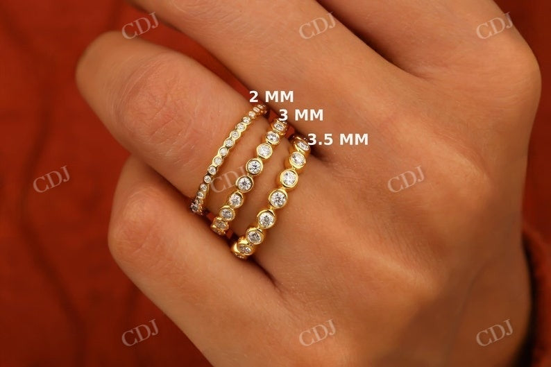 2mm -3mm -3.5mm Bezel Set Diamond Wedding Band  customdiamjewel   