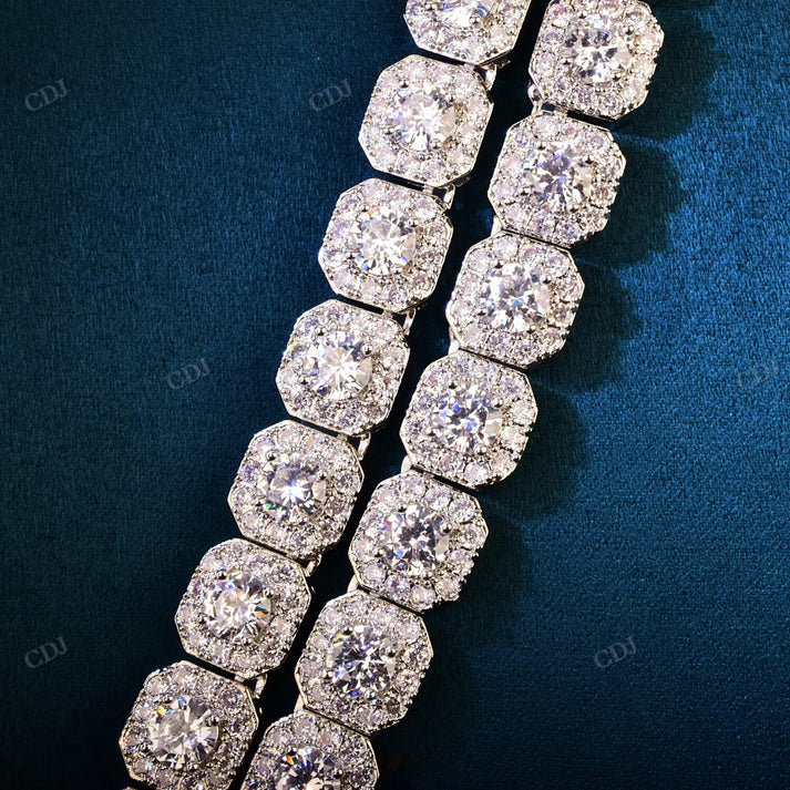 Unique Clustered Diamonds Yellow gold Tennis Chain hip hop jewelry CustomDiamJewel