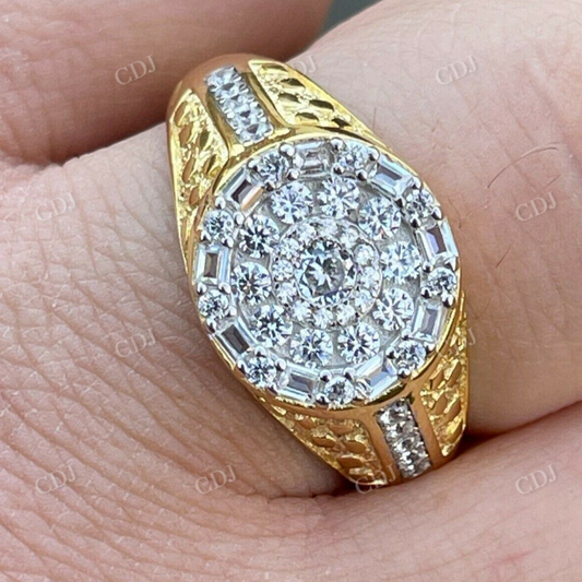 Silver Iced Diamond Nugget Micropave Ring  customdiamjewel   